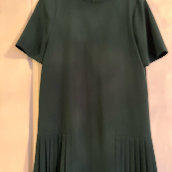 Zara dark green shift dress with pleats at the bottom size US medium - Picture 3 of 5